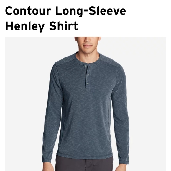 EDDIE BAUER CONTOUR LONG SLEEVE HENLEY SHIRT - Picture 1 of 9